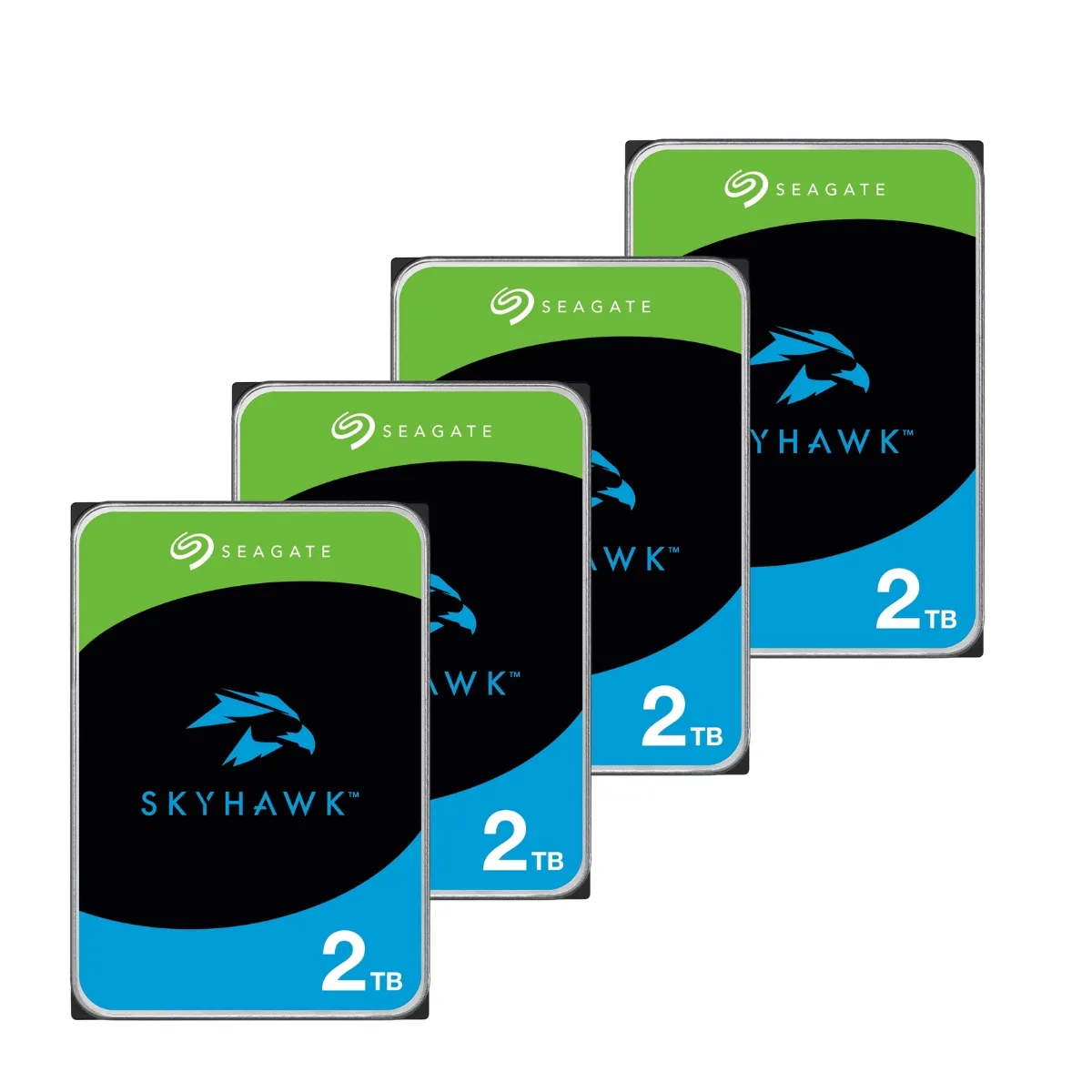 Pack Instalador CCTV 4 Discos Duros Seagate SkyHawk 2TB SATA CMR para DVR/NVR - ST2000VX017-X4